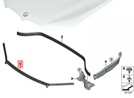 NEW BMW X1 F48 FRONT BONNET HOOD SEAL 51767329384 ORIGINAL