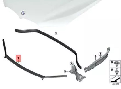 NEW BMW X1 F48 FRONT BONNET HOOD SEAL 51767329384 ORIGINAL