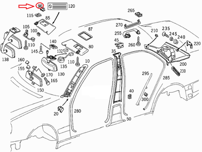 NEW MERCEDES-BENZ E-CLASS W210 SUN VISOR MIRROR MICRO SWITCH A2118700510