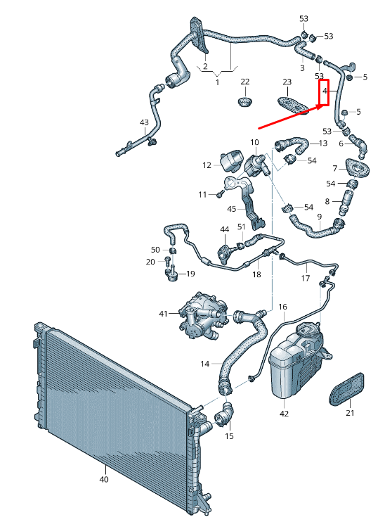 new audi a6 c8 engine coolant pipe rhd 4k2819377g original