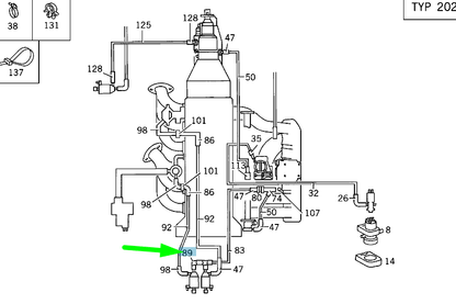 NEW MB SL R129 CHANGE-OVER VALVE BRANCH-OFF FITTING A6010780645 ORIGINAL