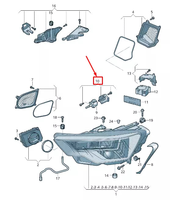 NEW AUDI A6 4A C8 HEADLIGHT MOTOR HARDWARE KIT 4K0998053
