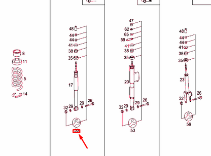 NEW MB E W210 FRONT SHOCK ABSORBER MOUNTING PARTS KIT A2109900399 ORIGINAL