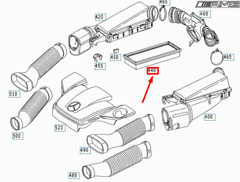NEW MERCEDES-BENZ SL R129 AIR FILTER ELEMENT A1120940404 ORIGINAL