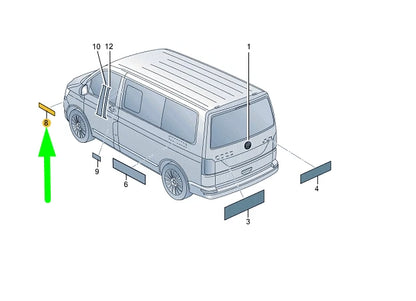 NEW VW TRANSPORTER T6 FRONT LEFT WING SIDE BADGE 7LA853675QDPJ