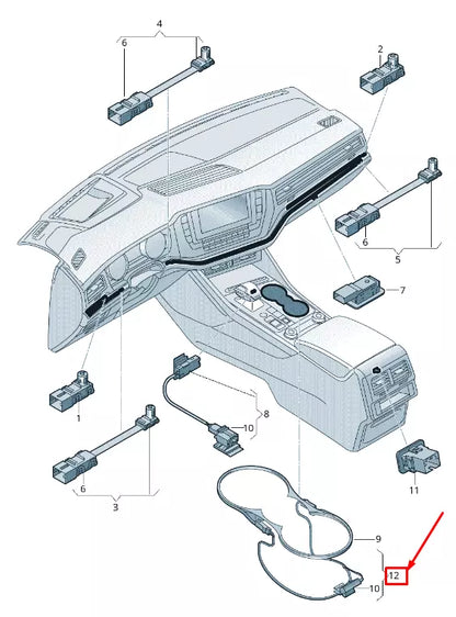 NEW VW TOUAREG CR DRINKS HOLDER LED MODULE 760919063F