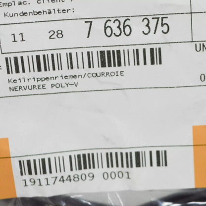 NEW BMW 3 E36 V RIBBED BELT PK5 X 1815 11287636375 7636375 ORIGINAL