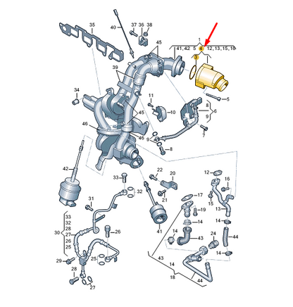 new vw transporter vi t6 exhaust gas turbocharger damper 03l131111t original