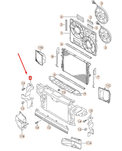 NEW AUDI Q7 4L FRONT RADIATOR RIGHT AIR GUIDE 4L0121284H ORIGINAL