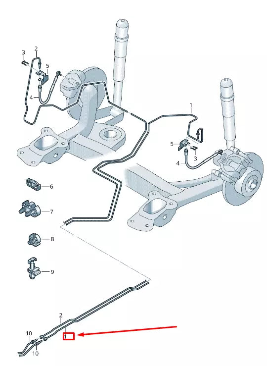 NEW VW T-ROC A1 BRAKE LINE FROM CONNECT PIECE TO BRAKE HOSE 5Q0614741AK