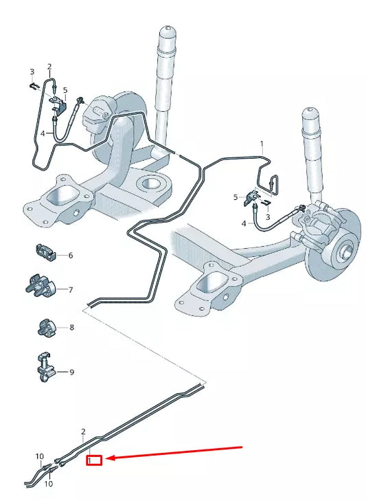 NEW VW T-ROC A1 BRAKE LINE FROM CONNECT PIECE TO BRAKE HOSE 5Q0614741AK