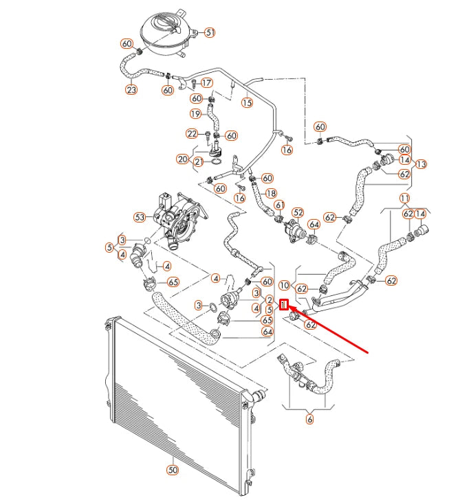 NEW VOLKSWAGEN BEETLE A5 RADIATOR UPPER HOSE 5C0122101AA ORIGINAL