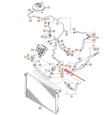 NEW VOLKSWAGEN BEETLE A5 RADIATOR UPPER HOSE 5C0122101AA ORIGINAL