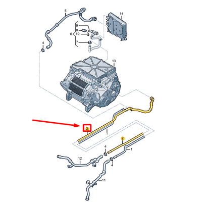 new audi q4 e-tron engine coolant pipe with coolant hose 1ea122141a original