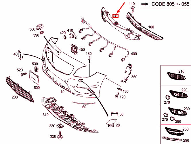 NEW MERCEDES-BENZ B W246 FRONT CENTRAL IMPACT ABSORBER A2468851037 ORIGINAL