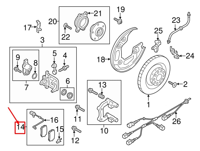 NEW AUDI A6 AVANT C7 REAR BRAKE PADS 4H0698451AB ORIGINAL
