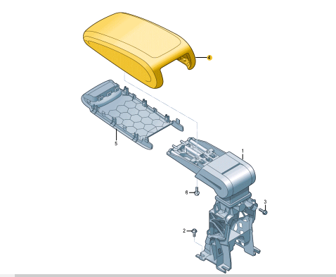 new audi q2 ga front middle armrest 8v0864207l38m original