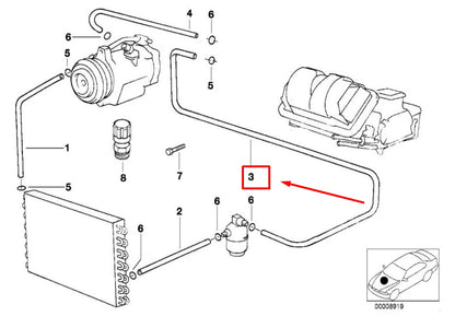 NEW BMW 7 E38 A/C HOSE 8372987 64538372987 ORIGINAL