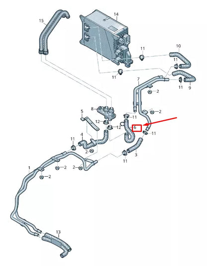NEW VW TOUAREG CR ENGINE COOLANT HOSE 4M0121053R