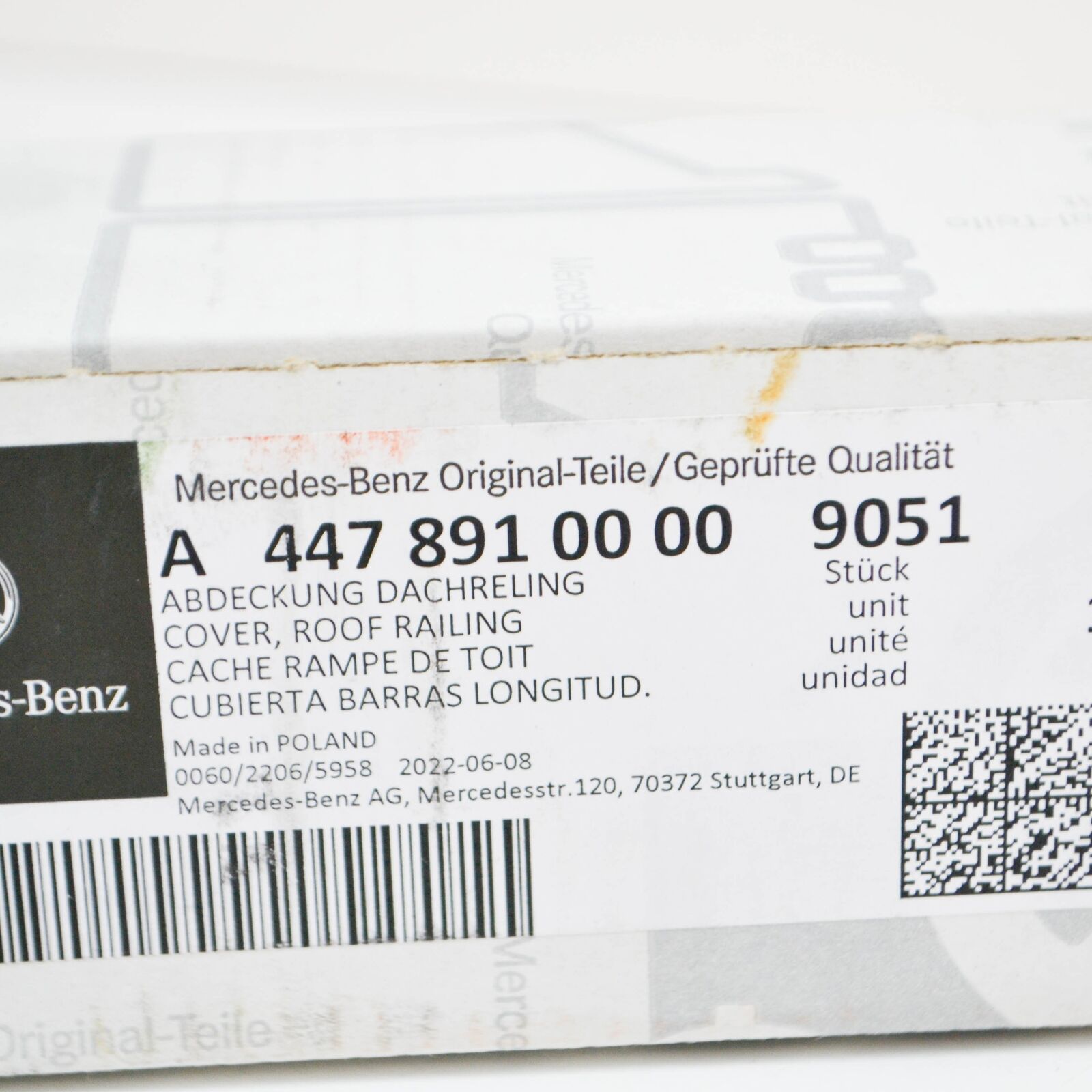 NEW MB VITO TOURER W447 FRONT RIGHT ROOF RACK COVER A44789100009051 ORIGINAL