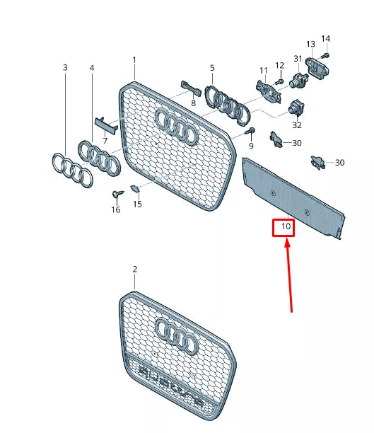 NEW AUDI RS7 SPORTBACK 4G REAR RADIATOR GRILLE COVER 4G8807217B ORIGINAL