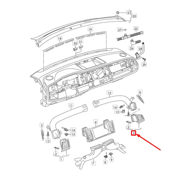 NEW VW TRANSPORTER T6 FRONT RIGHT AIR VENT RHD 7E6819204HJDY