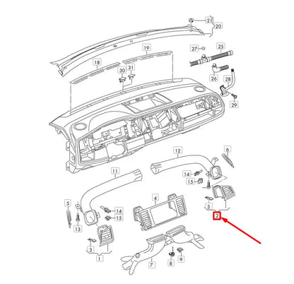 NEW VW TRANSPORTER T6 FRONT RIGHT AIR VENT RHD 7E6819204HJDY
