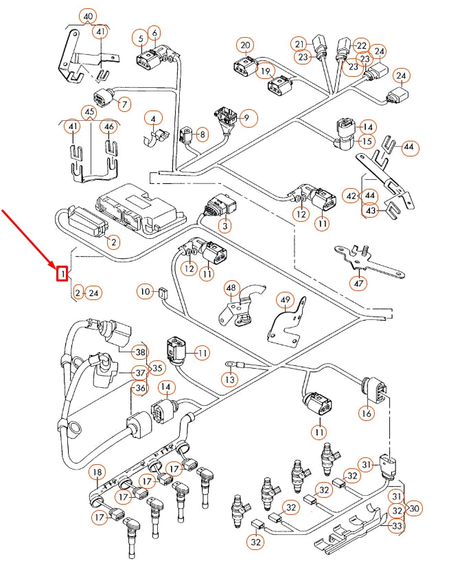 NEW AUDI A3 8P ENGINE WIRING SET 06F972619BG ORIGINAL