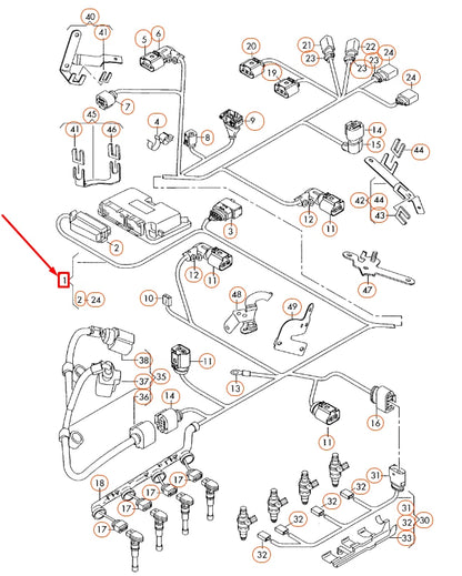 NEW AUDI A3 8P ENGINE WIRING SET 06F972619BG ORIGINAL