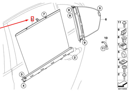 NEW BMW 5 E60 REAR RIGHT DOOR SUN BLIND 9122638 51359122638 ORIGINAL