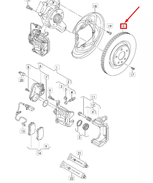 NEW AUDI A4 B9 REAR VENTED BRAKE DISC 8W0615601K ORIGINAL