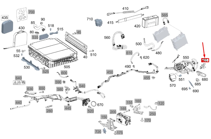 NEW MERCEDES-BENZ GLE W167 BLIND PLUG LINE BRACKET A2225465146 ORIGINAL