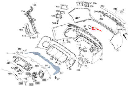 new mercedes-benz glb x247 rear bumper tow eye cover a2478857401 original