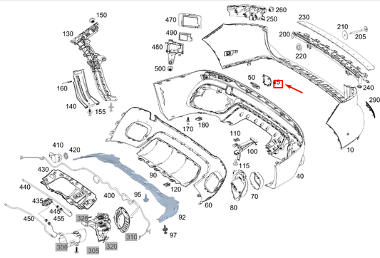 new mercedes-benz glb x247 rear bumper tow eye cover a2478857401 original