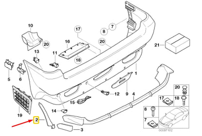 NEW BMW X5 E53 REAR BUMPER RIGHT TRIM SUPPORT 51127046920 7046920 ORIGINAL