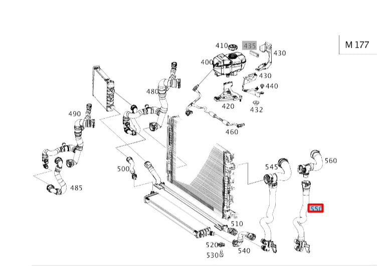 NEW MERCEDES-BENZ E W213 COOLANT HOSE PIPE A2135012501 ORIGINAL
