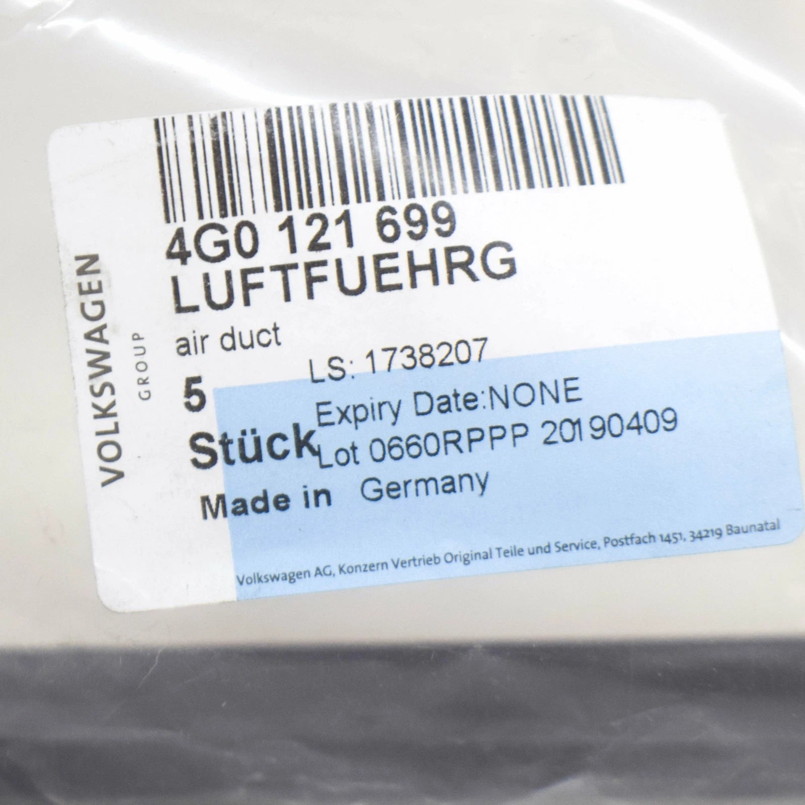 NEW AUDI RS6 4G LEFT AUXILIARY RADIATOR SEAL 4G0121699