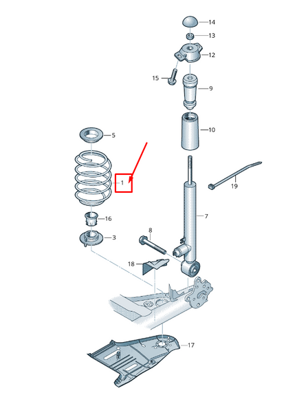 new skoda octavia 5e mk3 rear coil spring 5q0511121ap original