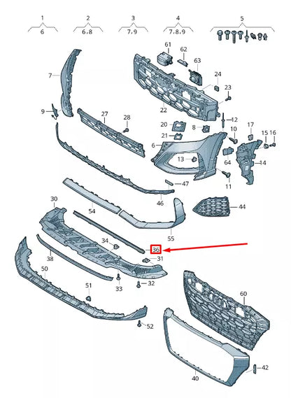 NEW AUDI RSQ8 FRONT BUMPER SEAL 4M8121292