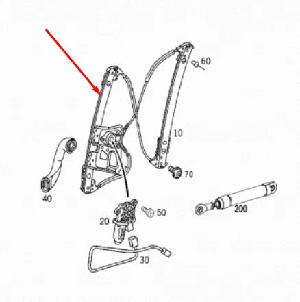 NEW MERCEDES-BENZ S-CLASS W220 FRONT RIGHT WINDOW REGULATOR A2207202646 ORIGINAL