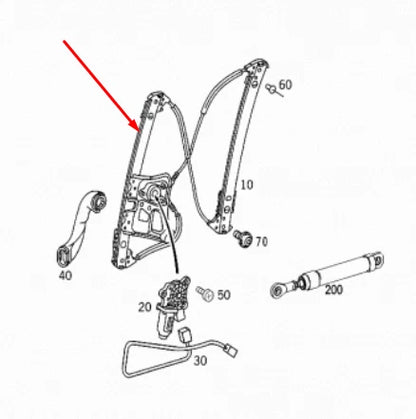 NEW MERCEDES-BENZ S-CLASS W220 FRONT RIGHT WINDOW REGULATOR A2207202646 ORIGINAL
