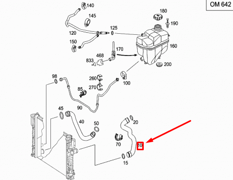 NEW MERCEDES-BENZ E W211 AMG TOP RADIATOR HOSE A2115018882 ORIGINAL