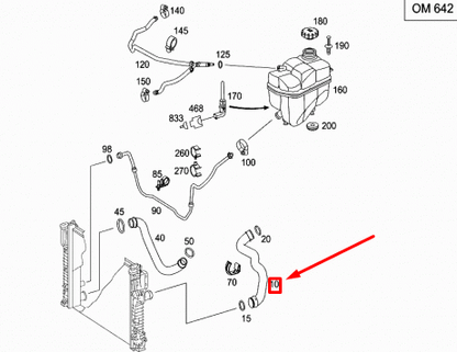 NEW MERCEDES-BENZ E W211 AMG TOP RADIATOR HOSE A2115018882 ORIGINAL