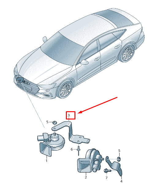 NEW AUDI A6 4A C8 RIGHT UPPER FANFARE SPRING SHACKLE 4K6951230C ORIGINAL