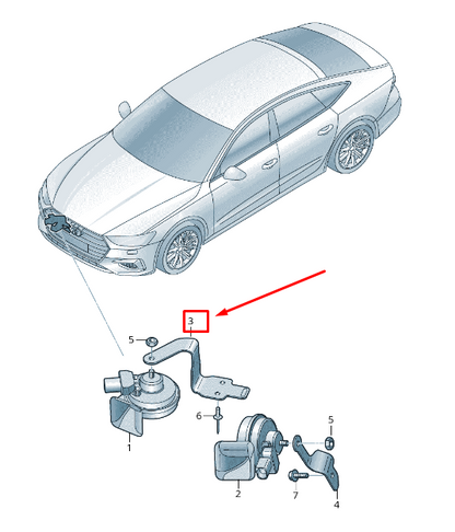 NEW AUDI A6 4A C8 RIGHT UPPER FANFARE SPRING SHACKLE 4K6951230C ORIGINAL
