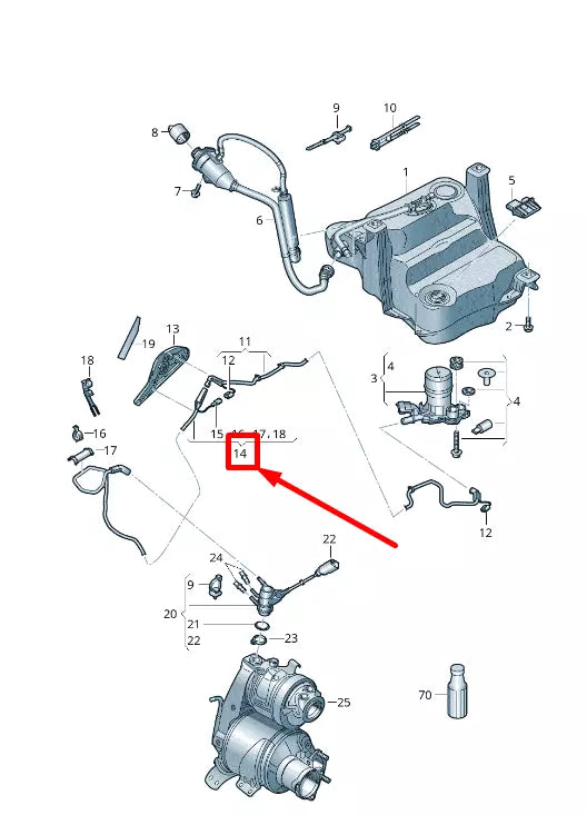 NEW VW ARTEON 3H7 REDUCING AGENT INJECTOR SUPPLY LINE 3Q0131984AC ORIGINAL