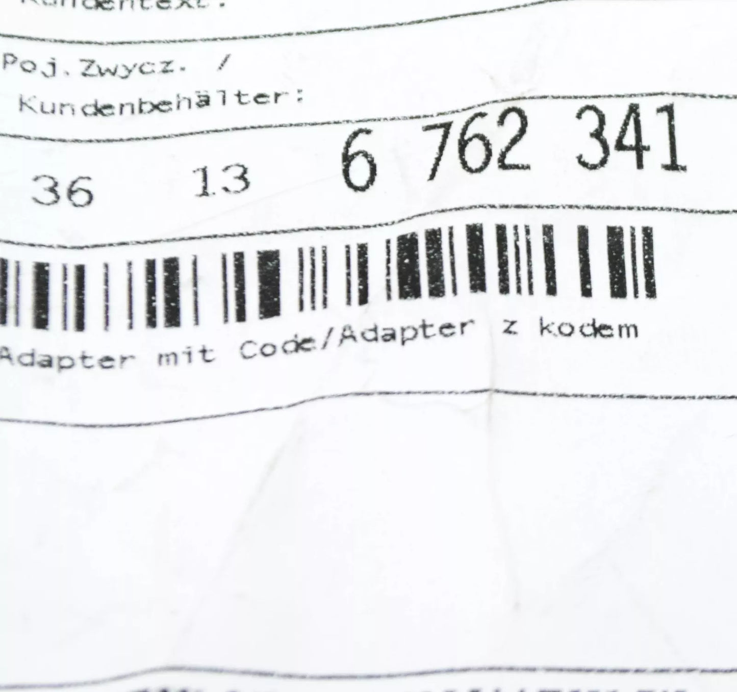 NEW BMW 1 E81 WHEEL BOLT ADAPTER WITH CODE 36136762341 6762341 ORIGINAL