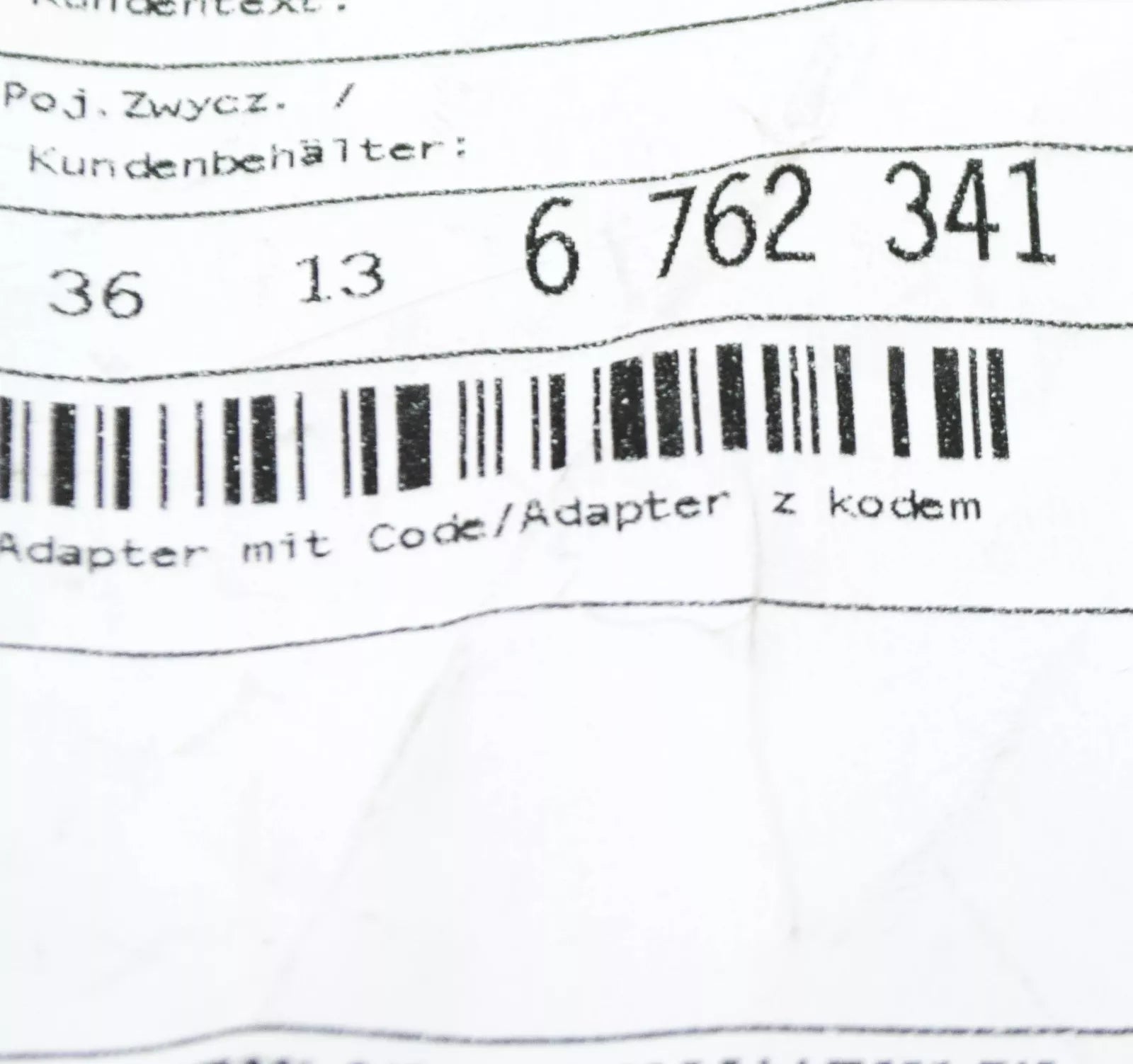 NEW BMW 1 E81 WHEEL BOLT ADAPTER WITH CODE 36136762341 6762341 ORIGINAL