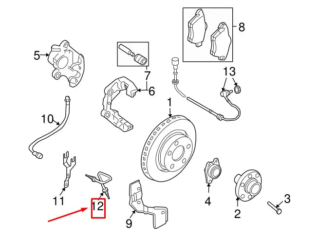 NEW AUDI A6 AVANT C6 FRONT LEFT BRAKE LINE 8E0611721B ORIGINAL