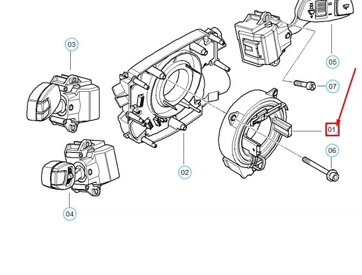 NEW BMW 5 E60 STEERING WHEEL COIL SPRING CARTRIDGE 61319129499 ORIGINAL